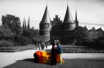 Holstentor in Lübeck, Schleswig-Holstein, 23. Oktober 1991