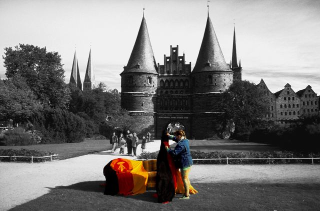 Holstentor in Lübeck, Schleswig-Holstein, 23. Oktober 1991