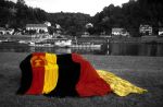Elbe bei Rathen im Elbsandsteingebirge, Sachsen, 12. Oktober 1999