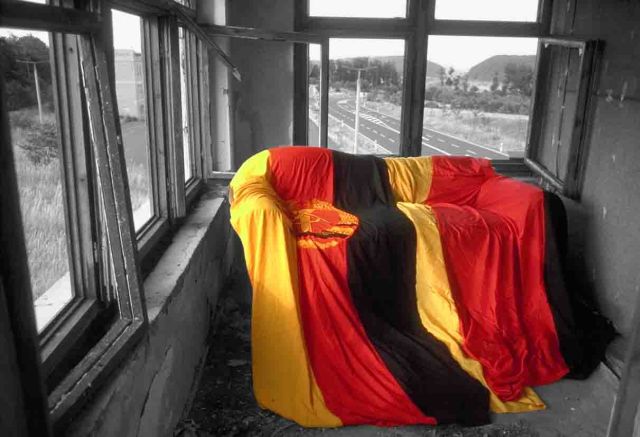 Ehemalige Grenzübergangsstelle bei Henneberg, Thüringen, 06. Juli 2000