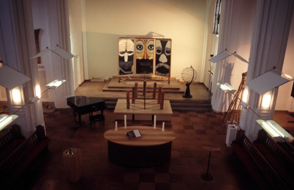 Blick von der Orgelempore, Evangelische Friedenskirche, Hansestadt Bremen, Dezember 2004