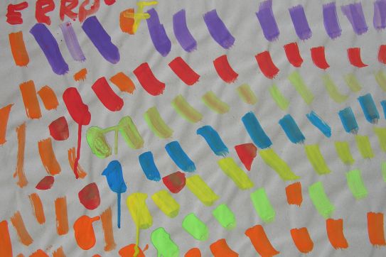 Kinderbild „Punkte und Linien”, gemalt von: Ebry (7 Jahre)