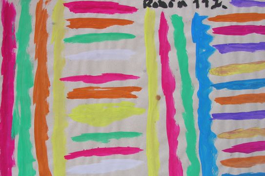 Kinderbild „Punkte und Linien”, gemalt von: Robin (11 Jahre)