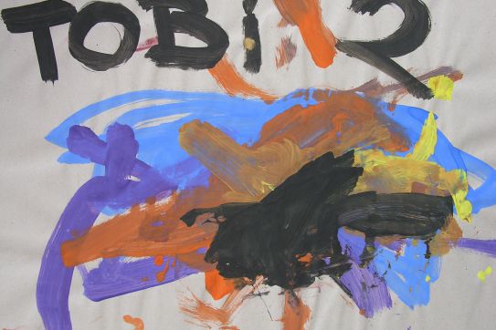 Kinderbild „Jüngste Knstlerinnen und Künstler”, gemalt von: Tobi (2 Jahre)