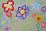 Kinderbild „Blumen”, gemalt von: Julia (12 Jahre)