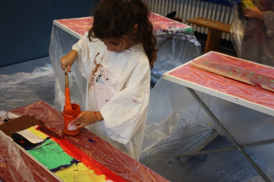 Kindermalen in den Kindertagesstätten der katholischen Pfarrgemeinde Köln MauNieWei, Oktober 2011