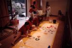 Workshop Fahnenmalen, Evangelisches Gemeindezentrum St. Johannis Weinheim/Bergstra&szlig;e, 22. Juli 2006