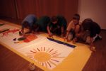 Workshop Fahnenmalen, Evangelisches Gemeindezentrum St. Johannis Weinheim/Bergstra&szlig;e, 22. Juli 2006