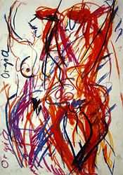 „Orgia”, Pastellkreide 42x60cm, 1988