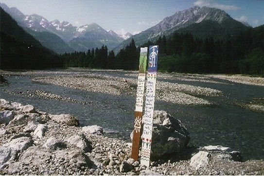 Die Stillach bei Oberstdorf, Bayern, 6. Juli 2001