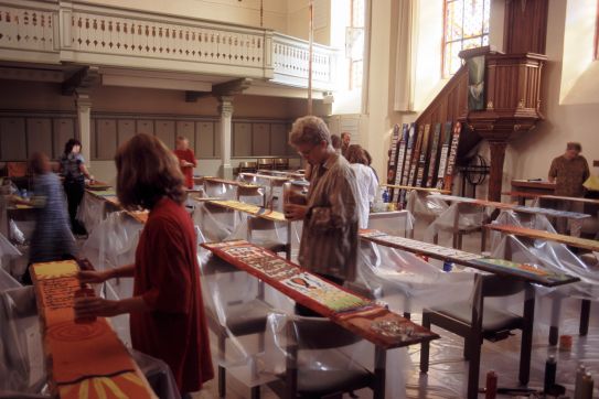 Workshop „Konfirmanten entwerfen eigene Seelenbretter®”, Evangelische Stadtkirche Weinheim/Bergstraße, September 2005