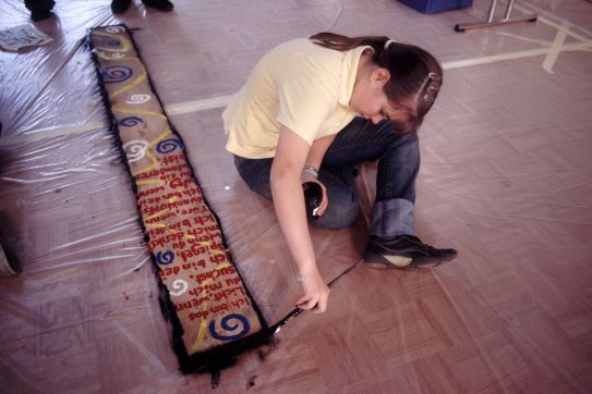 Workshop „Seelenbretter®-Malen” im Ökumenischen Bildungszentrum sanctclara Mannheim, November 2006