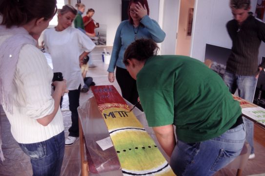 Workshop „Seelenbretter®-Malen” im Ökumenischen Bildungszentrum sanctclara Mannheim, November 2006