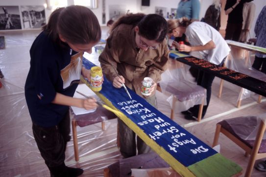 Workshop „Seelenbretter®-Malen” im Ökumenischen Bildungszentrum sanctclara Mannheim, November 2006