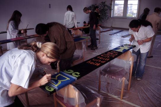 Workshop „Seelenbretter®-Malen” im Ökumenischen Bildungszentrum sanctclara Mannheim, November 2006