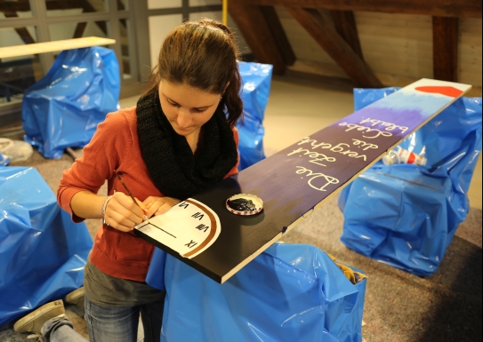 Workshop „Seelenbretter®-Malen” im Fränkischen Freilandmuseum des Bezirks Mittelfranken, Bad Windsheim, im November 2013